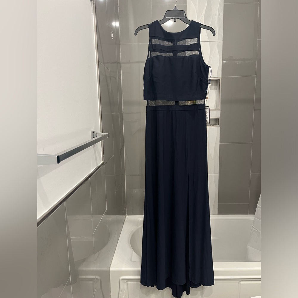 NWT Illusion Evening Gown - Maxi - Navy